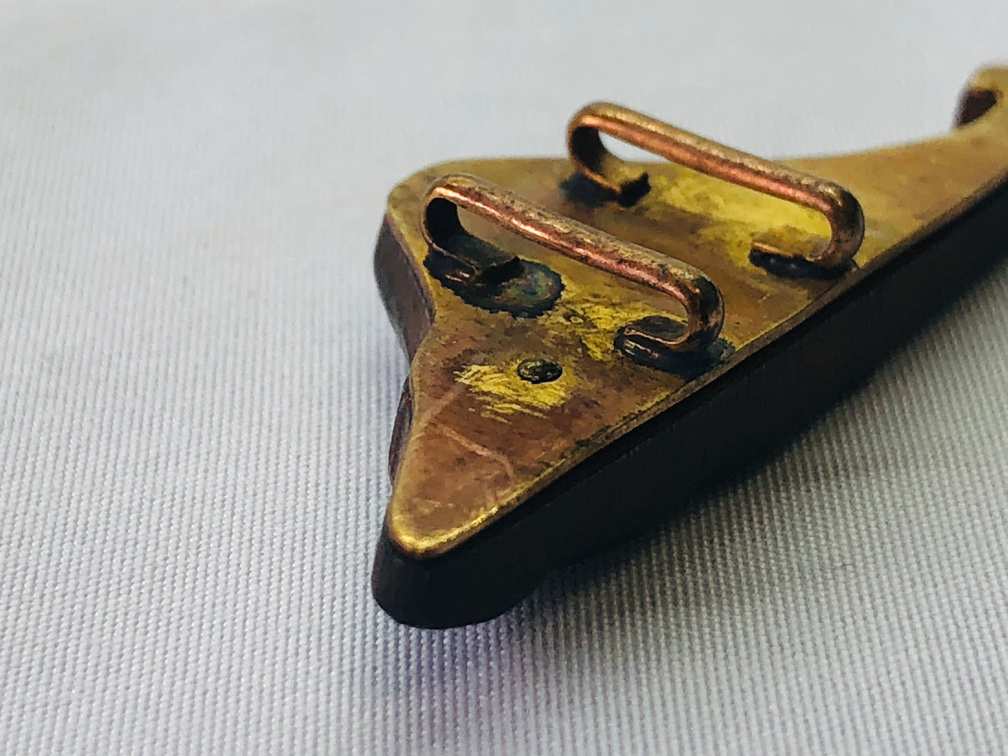 Y4788 OBIDOME Sash Clip brooch Mt.Fuji metalwork inlay Japan Kimono antique
