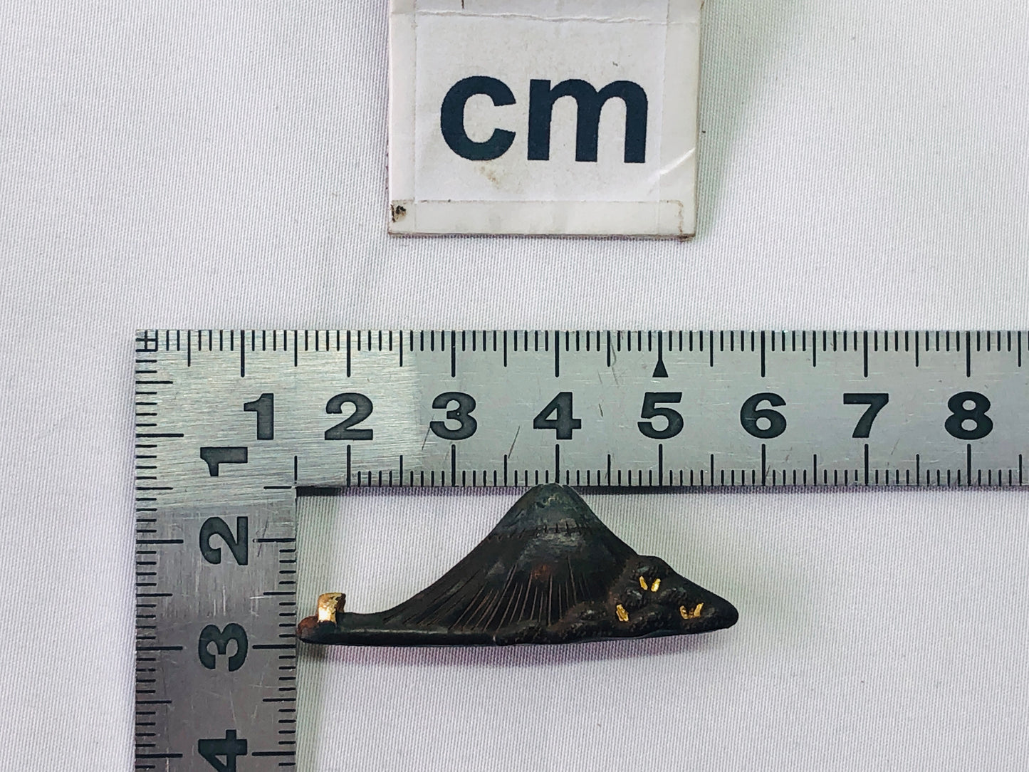 Y4788 OBIDOME Sash Clip brooch Mt.Fuji metalwork inlay Japan Kimono antique