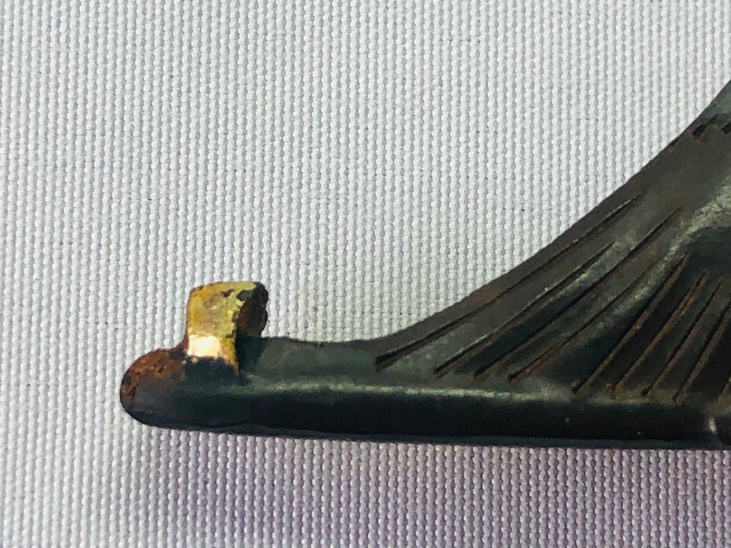 Y4788 OBIDOME Sash Clip brooch Mt.Fuji metalwork inlay Japan Kimono antique