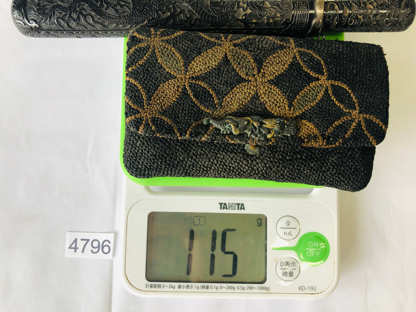 Y4796 SAGEMONO Dragon Cigarette case holder Japan antique traditional kimono