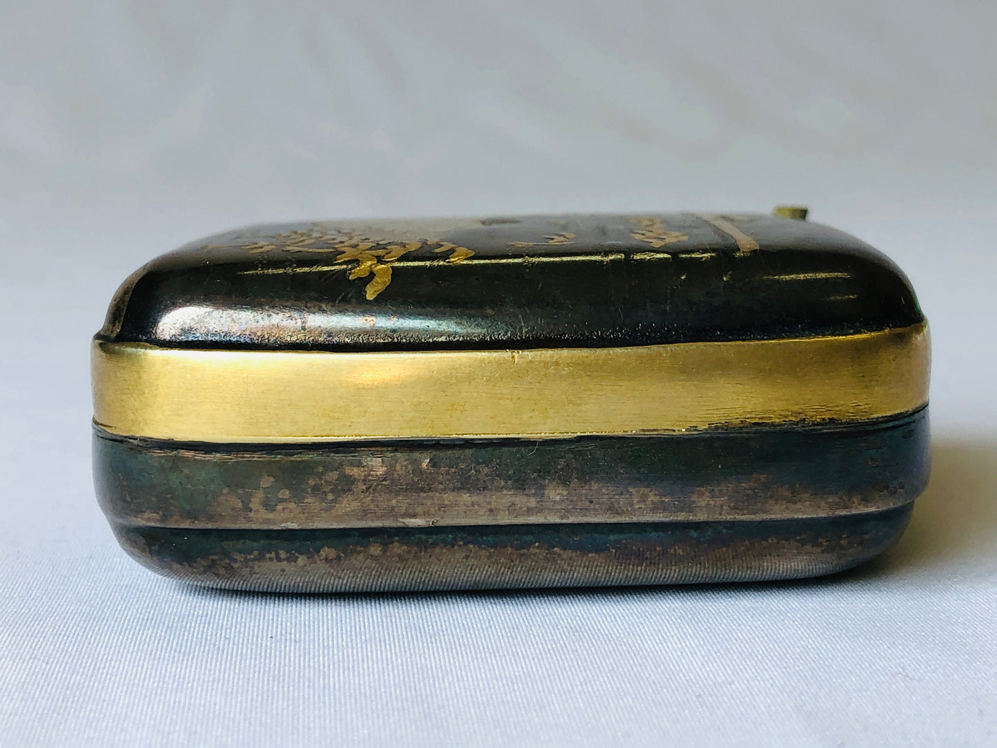 Y4807 SUITEKI Silver Makie stationery suzuri water pot Japanese antique vintage
