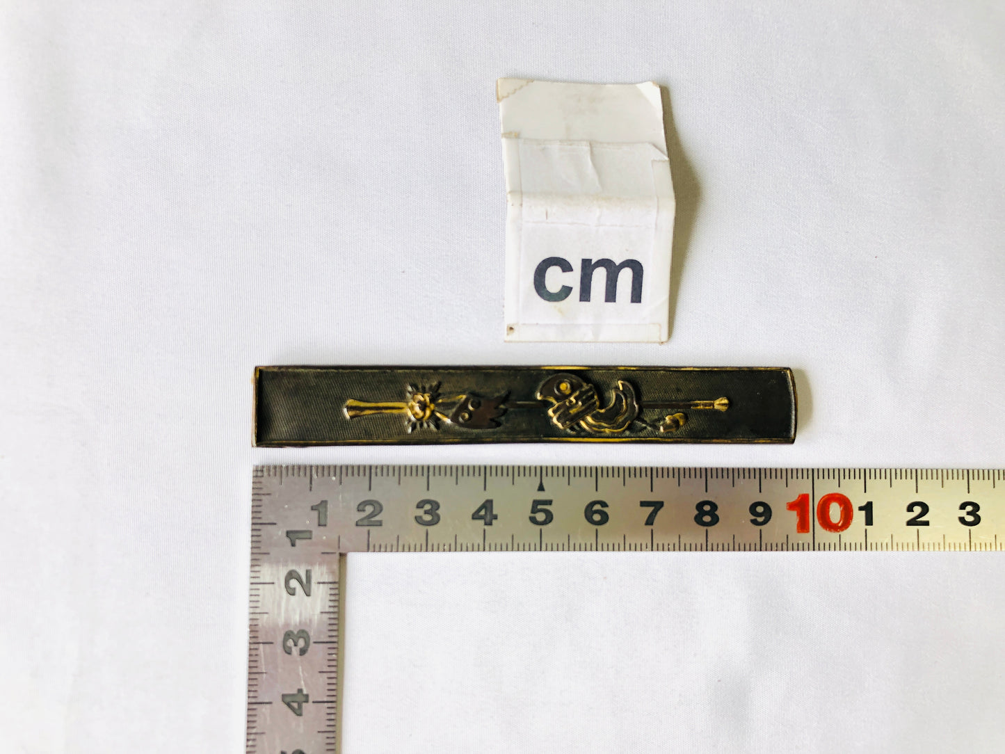 Y4832 KOUGAI hairpin spatula sword fittings inlay box Japan antique samurai