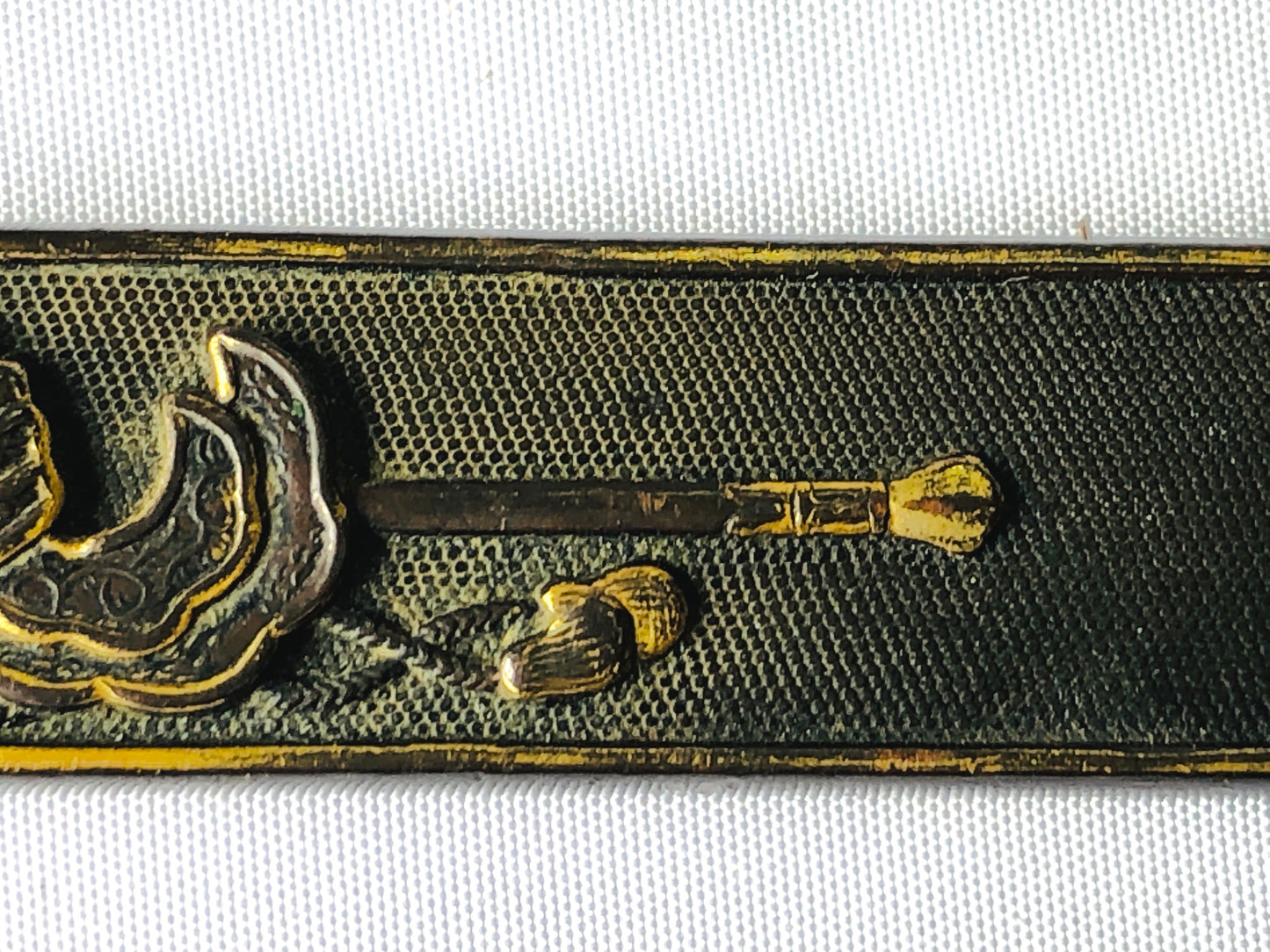 Y4832 KOUGAI hairpin spatula sword fittings inlay box Japan antique samurai