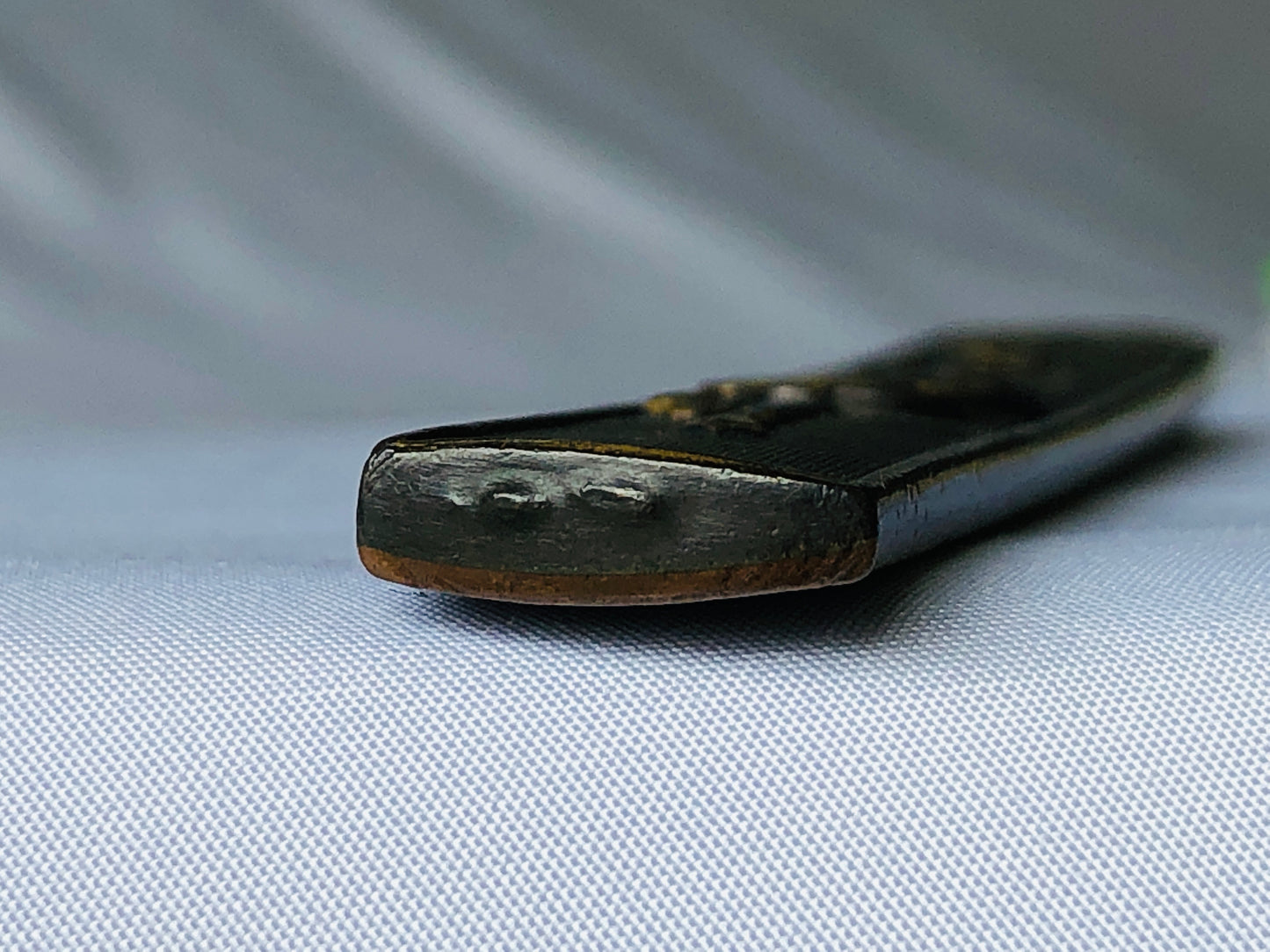 Y4832 KOUGAI hairpin spatula sword fittings inlay box Japan antique samurai