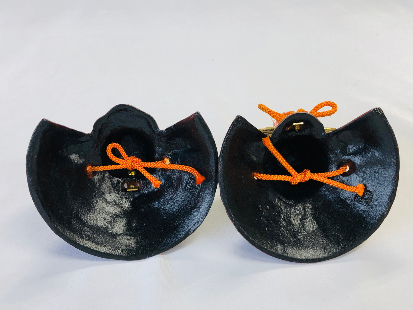 Y4856 OKIMONO small samurai kabuto set of 2 Japan antique figure interior decor