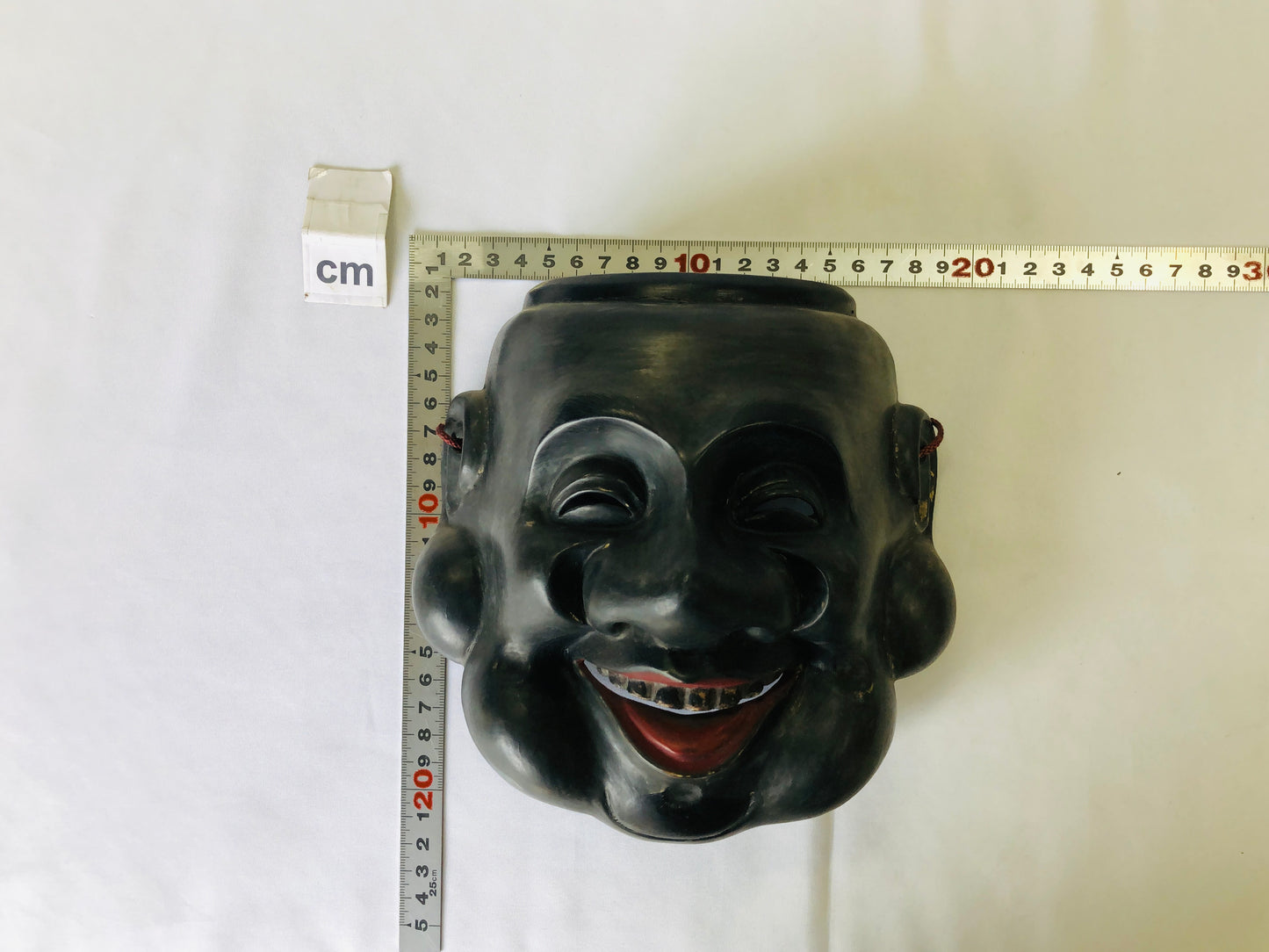 Y4911 NOH MASK wood carving Daikoku Japan antique omen dance drama vintage