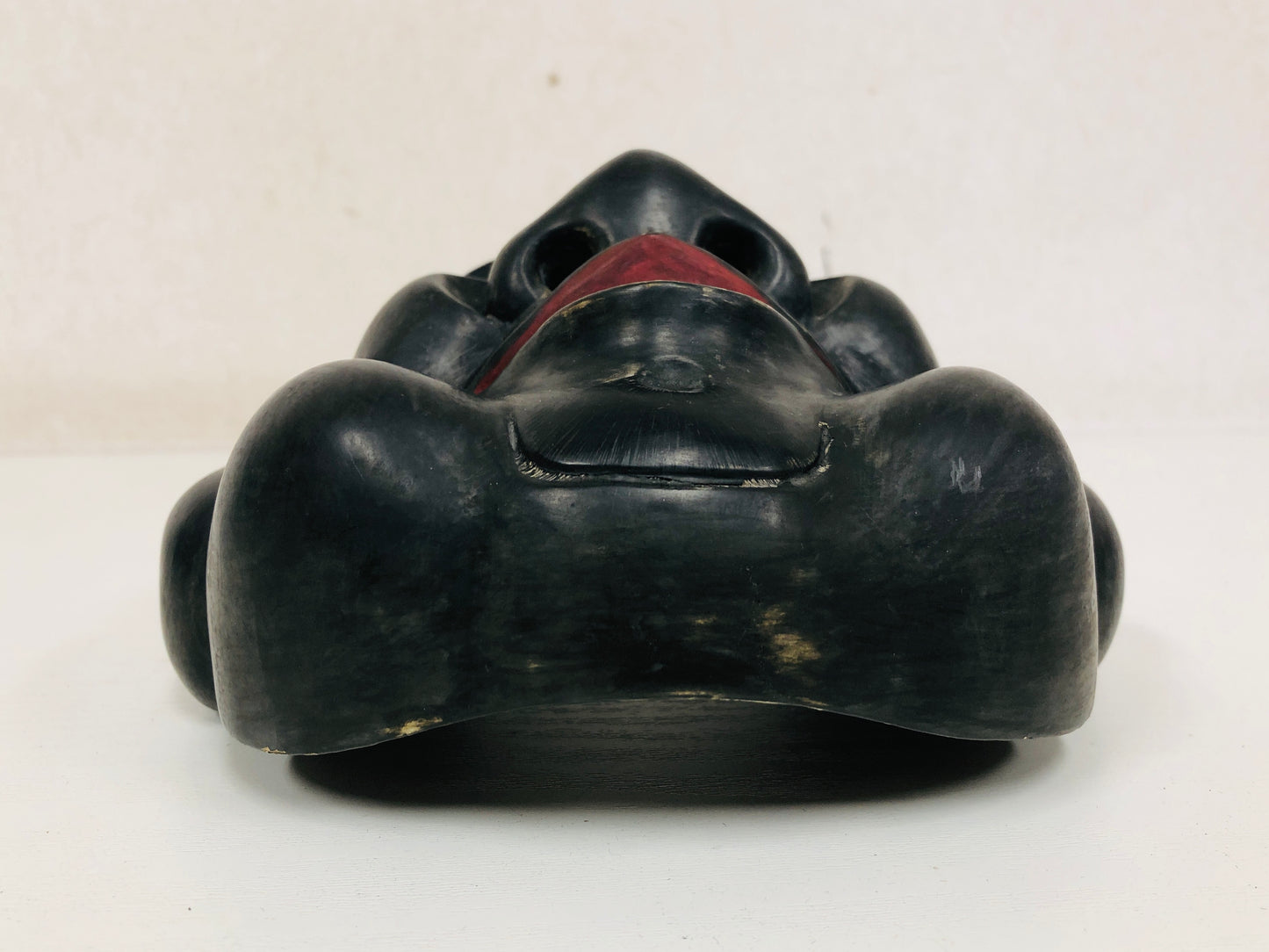 Y4911 NOH MASK wood carving Daikoku Japan antique omen dance drama vintage