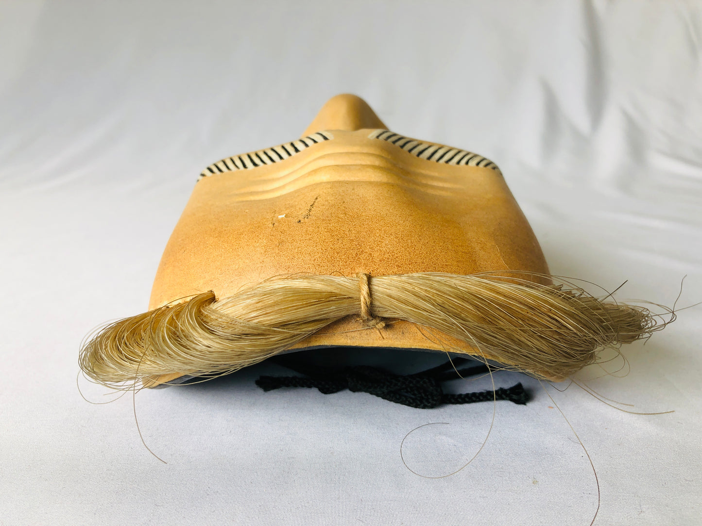 Y4915 NOH MASK wood carving Shiwajo Japan antique omen dance drama vintage