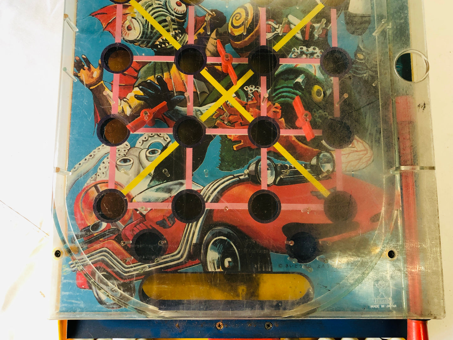 Y4933 TOY pinball game Choujin Barom one Barom-1 Bandai Japan antique vintage