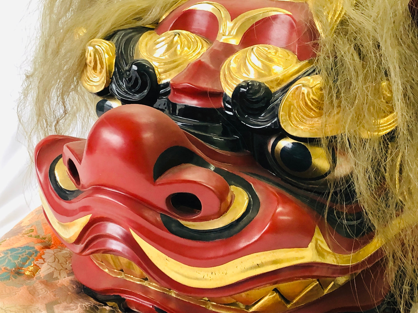 Y4951 OKIMONO big Lion dance festival tools Japan antique traditional vintage