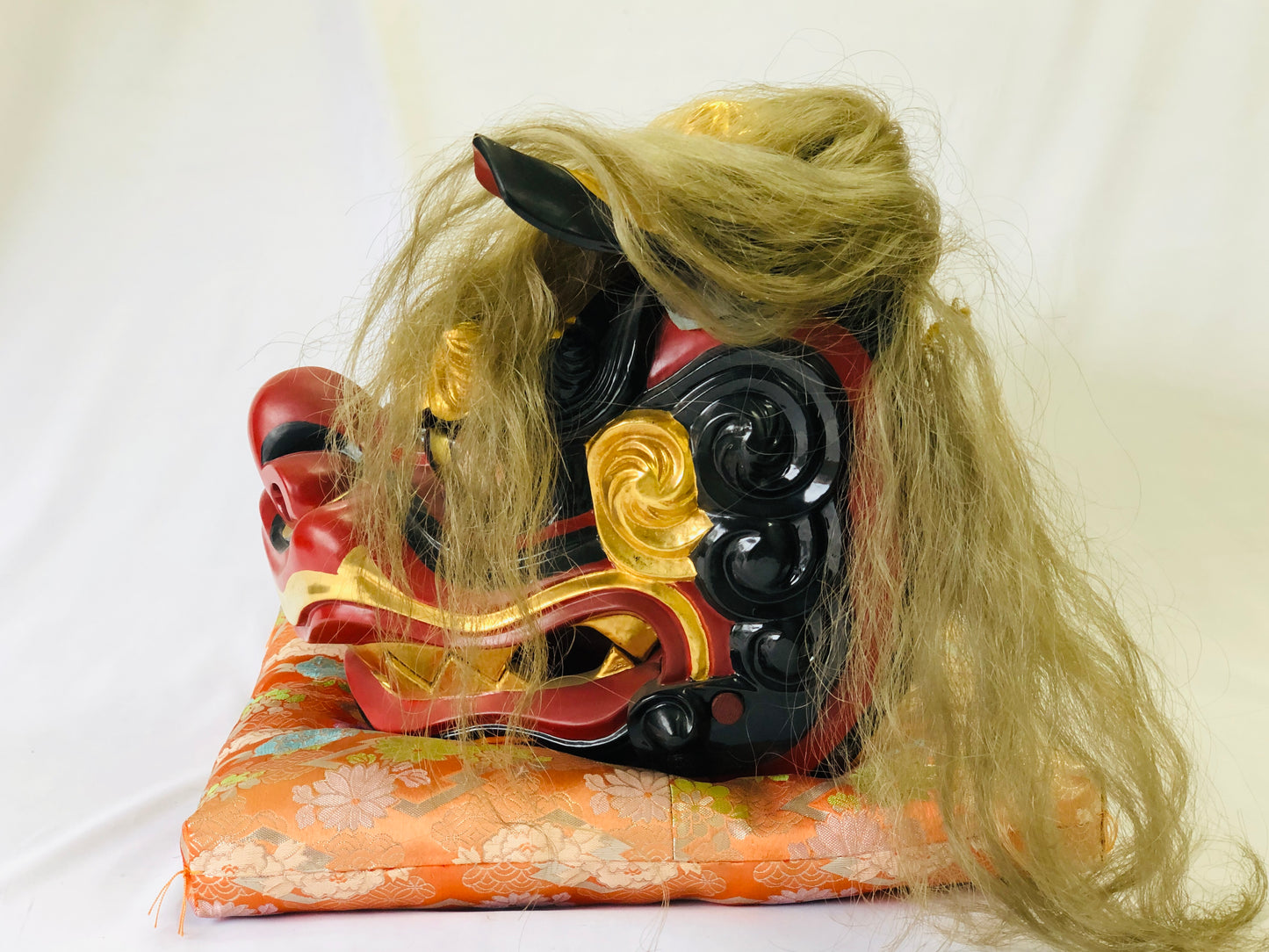 Y4951 OKIMONO big Lion dance festival tools Japan antique traditional vintage