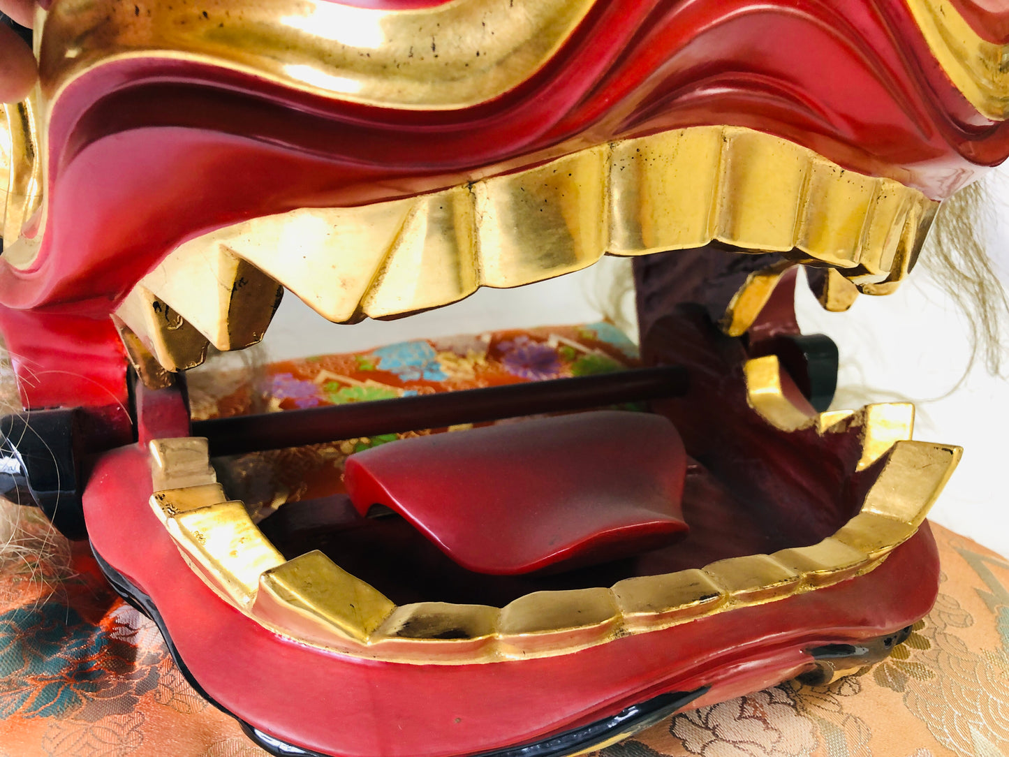 Y4951 OKIMONO big Lion dance festival tools Japan antique traditional vintage