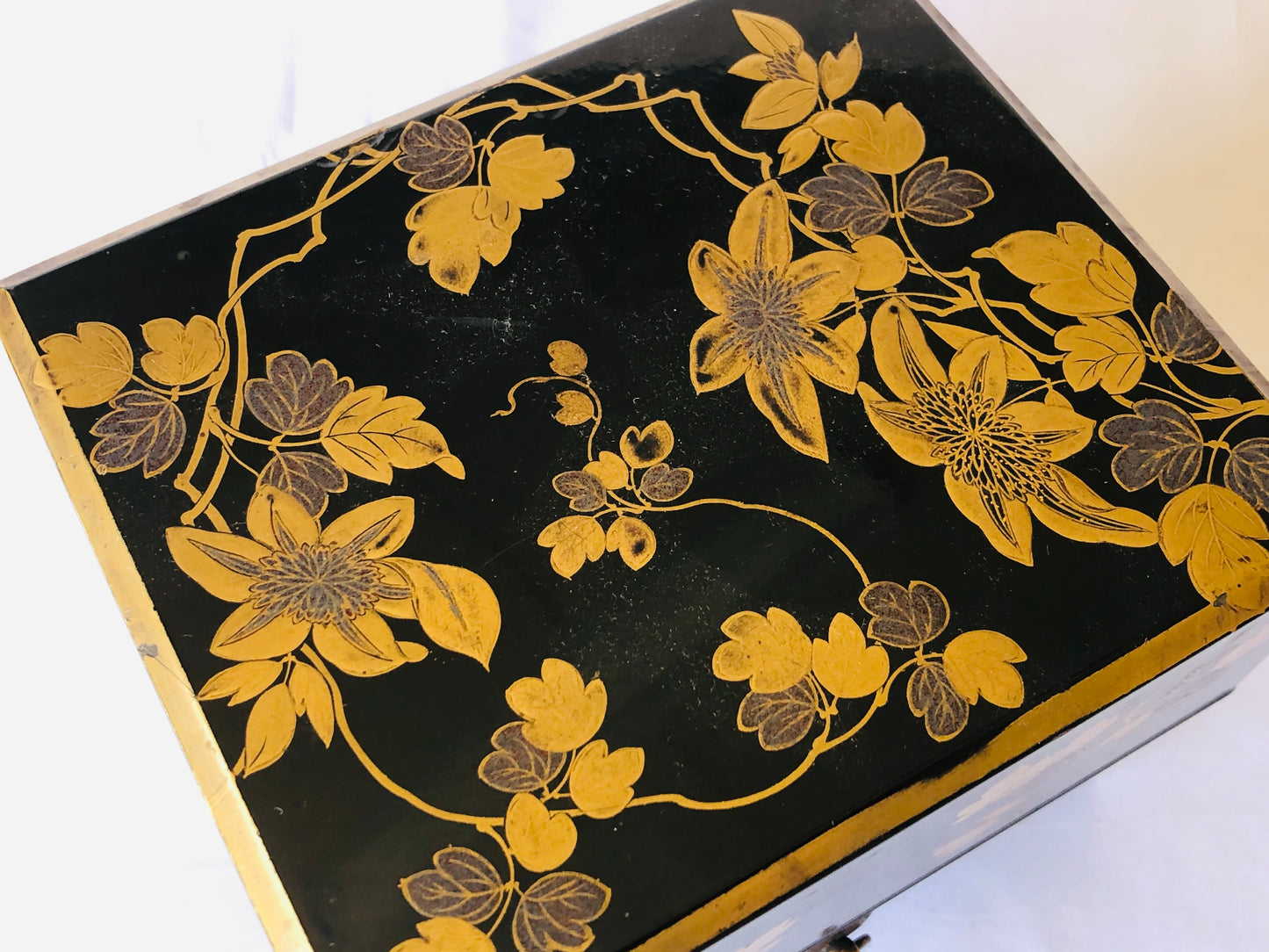Y4956 BOX Makie incense case storage Japan antique aroma aromatherapy vintage