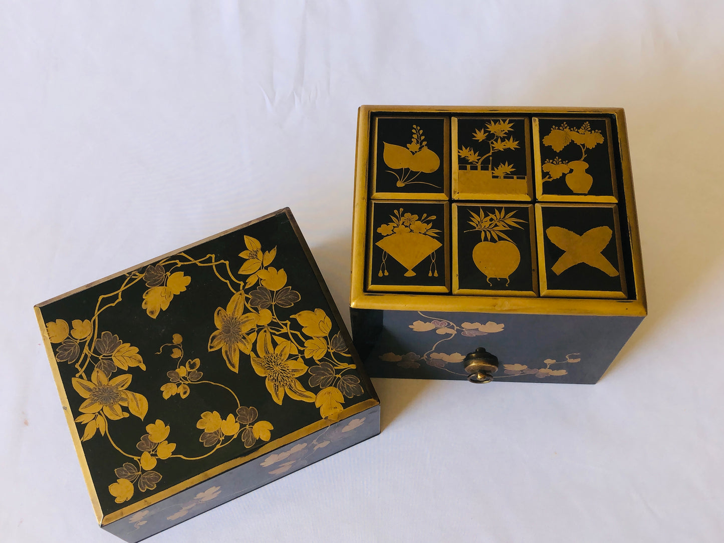 Y4956 BOX Makie incense case storage Japan antique aroma aromatherapy vintage