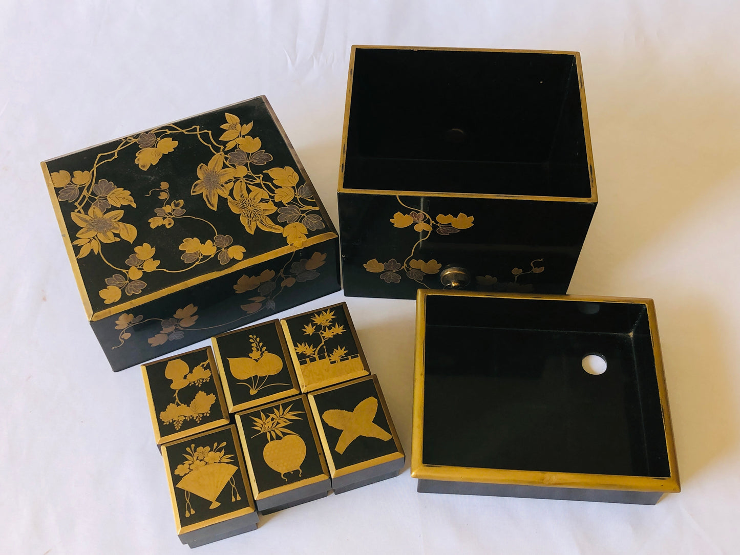 Y4956 BOX Makie incense case storage Japan antique aroma aromatherapy vintage