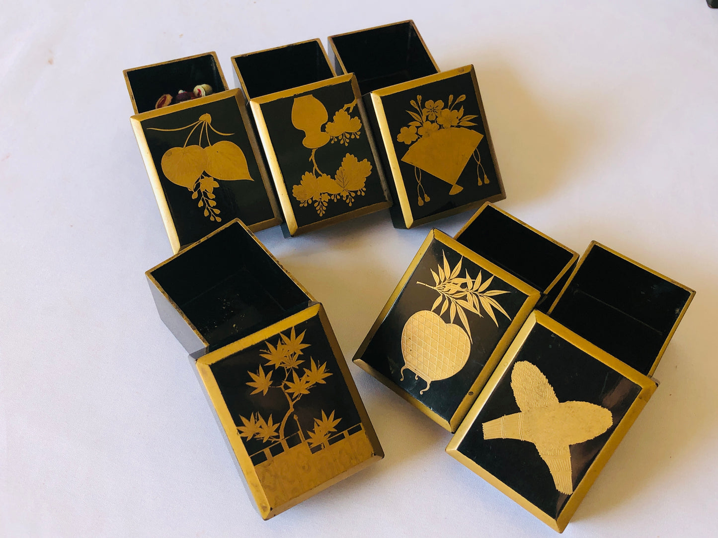 Y4956 BOX Makie incense case storage Japan antique aroma aromatherapy vintage
