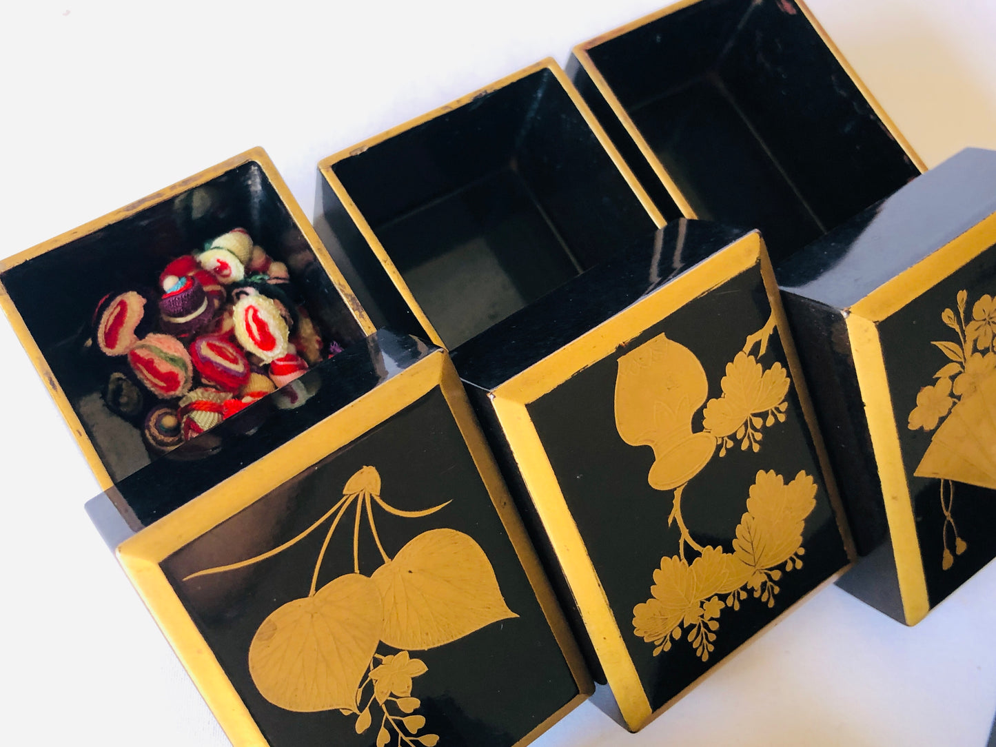Y4956 BOX Makie incense case storage Japan antique aroma aromatherapy vintage
