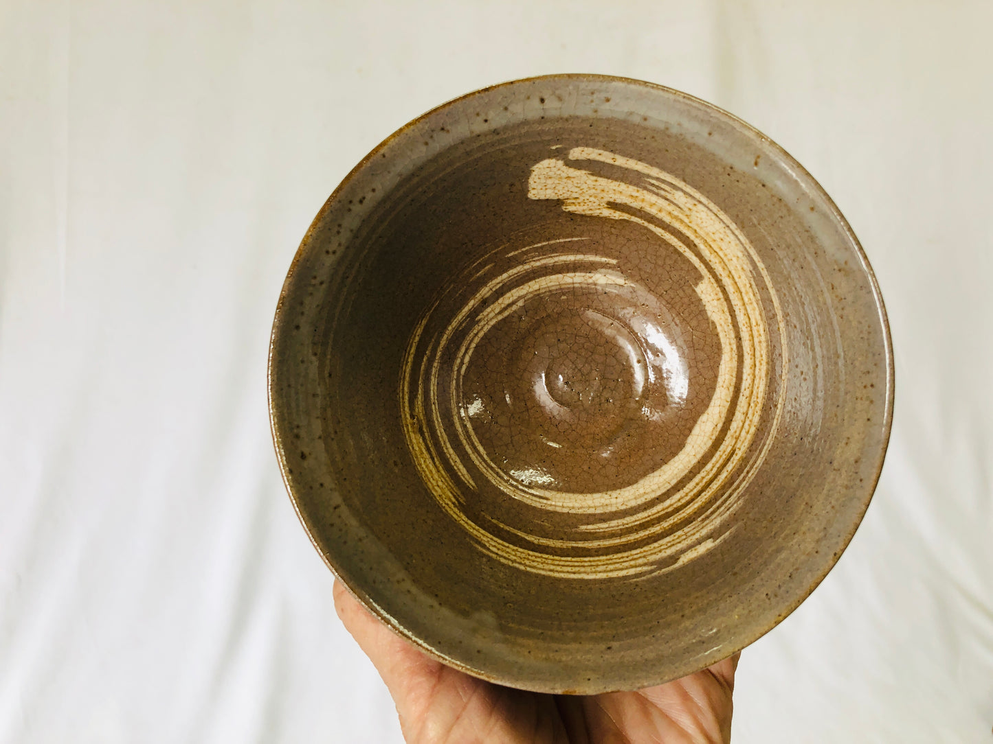 Y5008 CHAWAN Tsurumai-ware signed box Japan antique tea ceremony pottery bowl