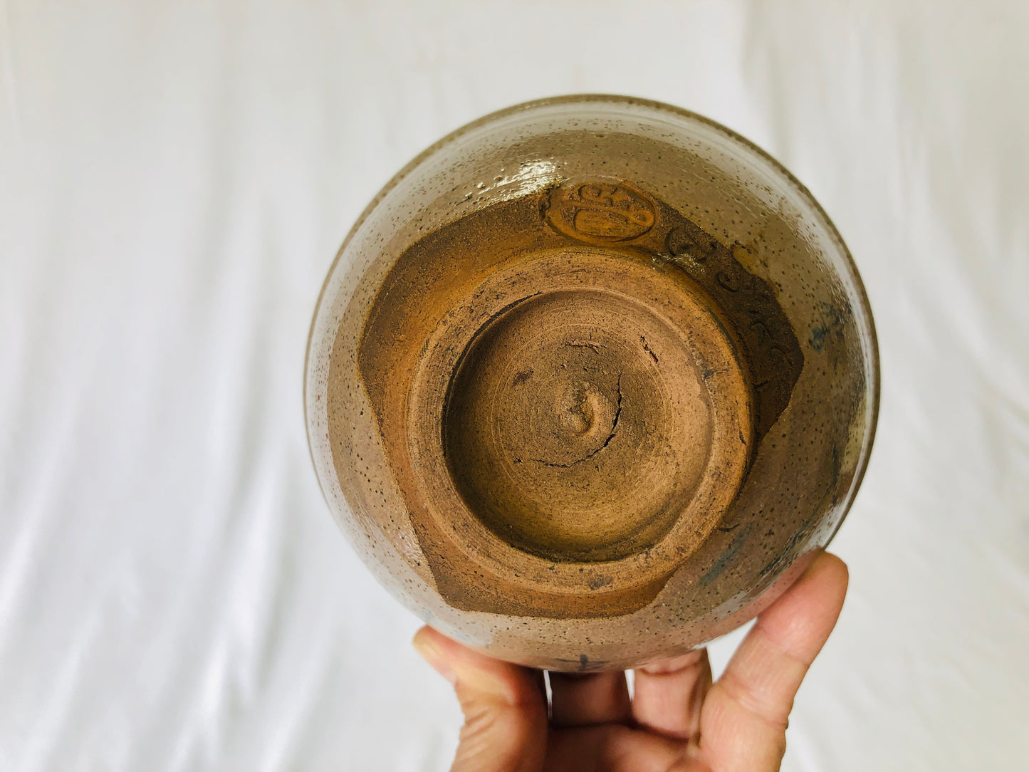 Y5008 CHAWAN Tsurumai-ware signed box Japan antique tea ceremony pottery bowl