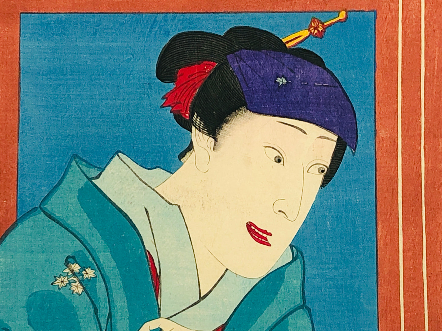 Y5048 WOODBLOCK PRINT Monnosuke Ichikawa person Japan Ukiyoe antique interior