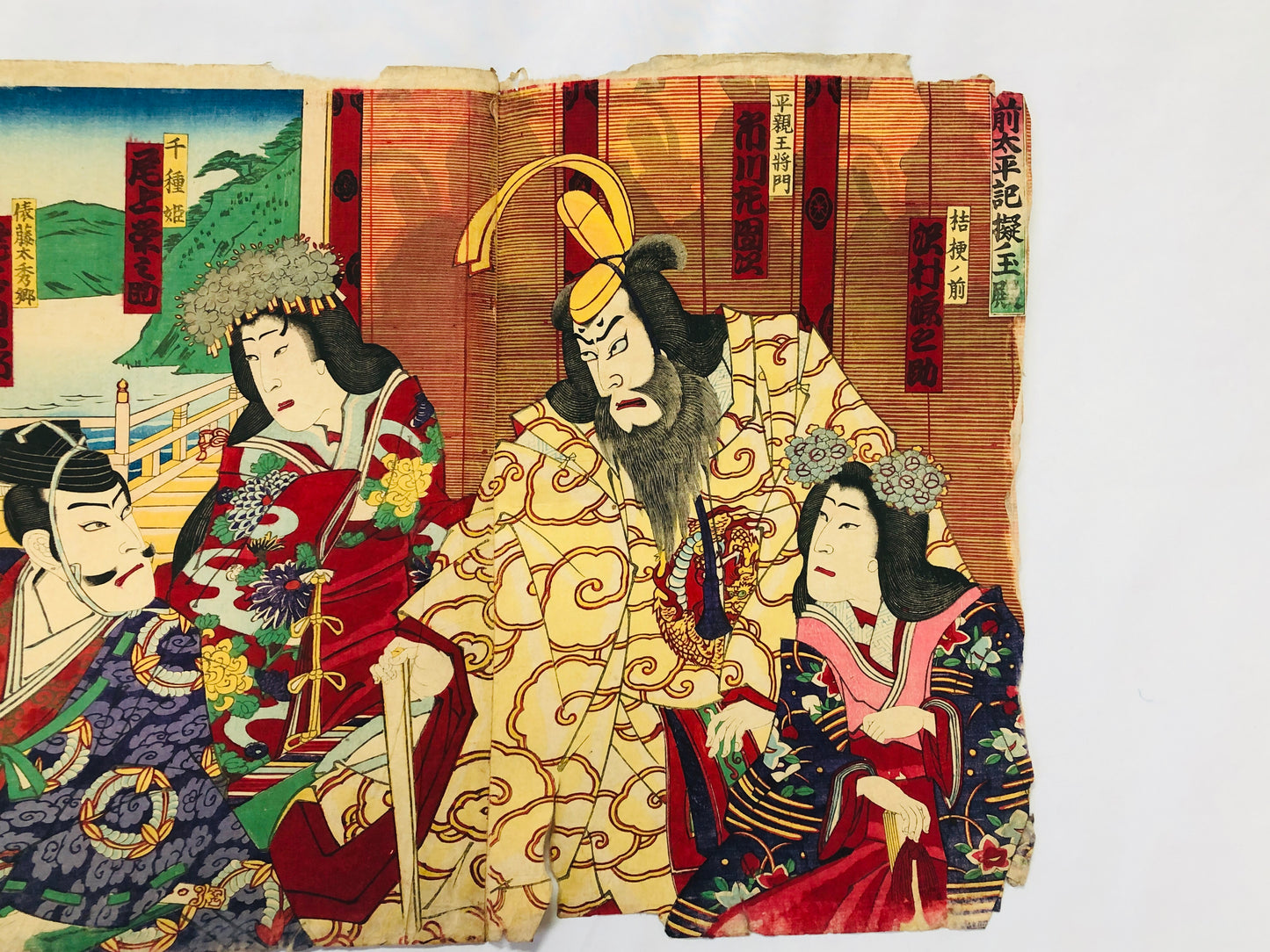 Y5052 WOODBLOCK PRINT Kouchouro triptych actor Japan Ukiyoe art antique interior