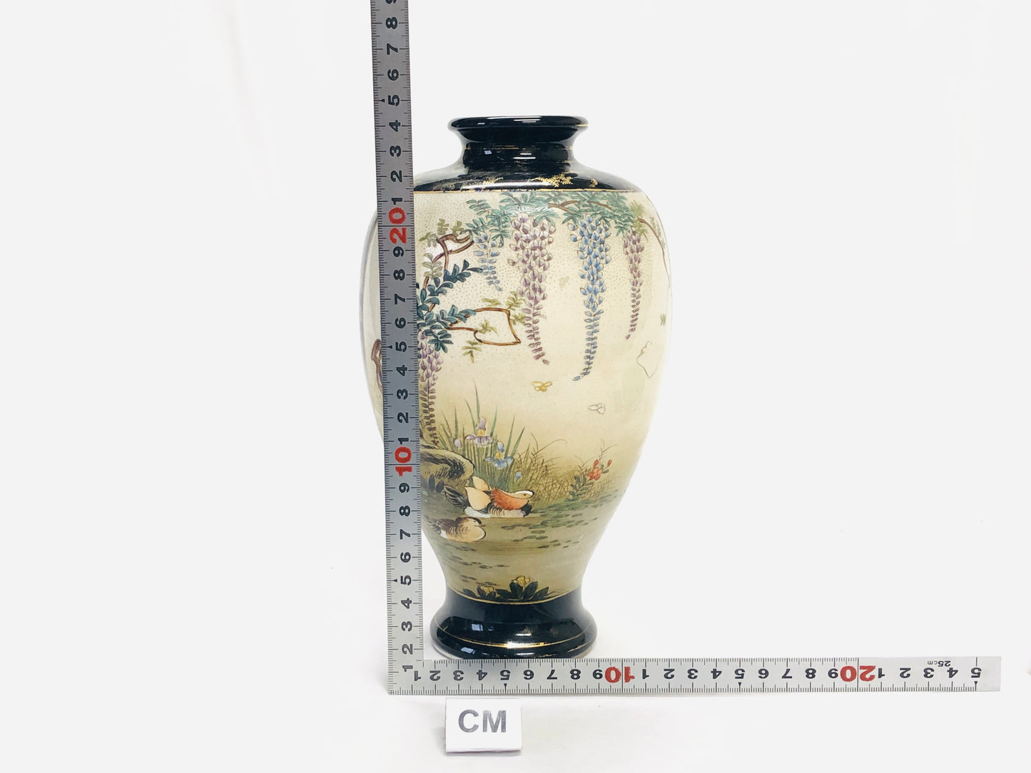 Y5057 FLOWER VASE Kyo-ware Kinkouzan color Japan ikebana antique interior decor