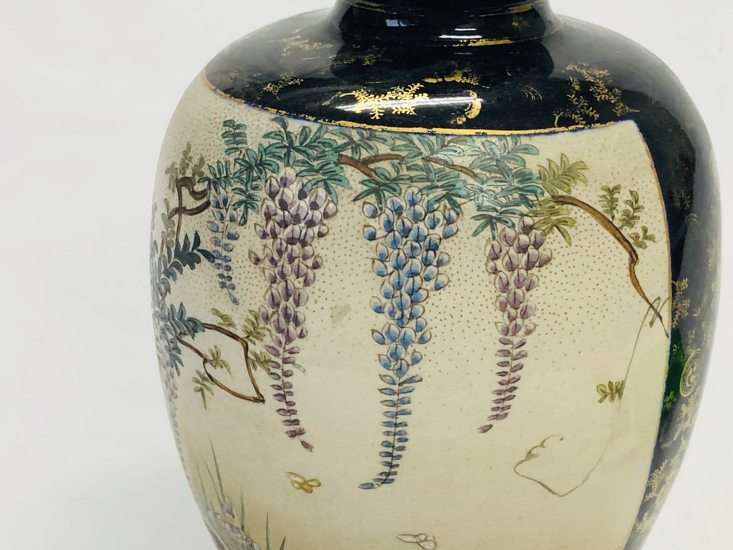 Y5057 FLOWER VASE Kyo-ware Kinkouzan color Japan ikebana antique interior decor