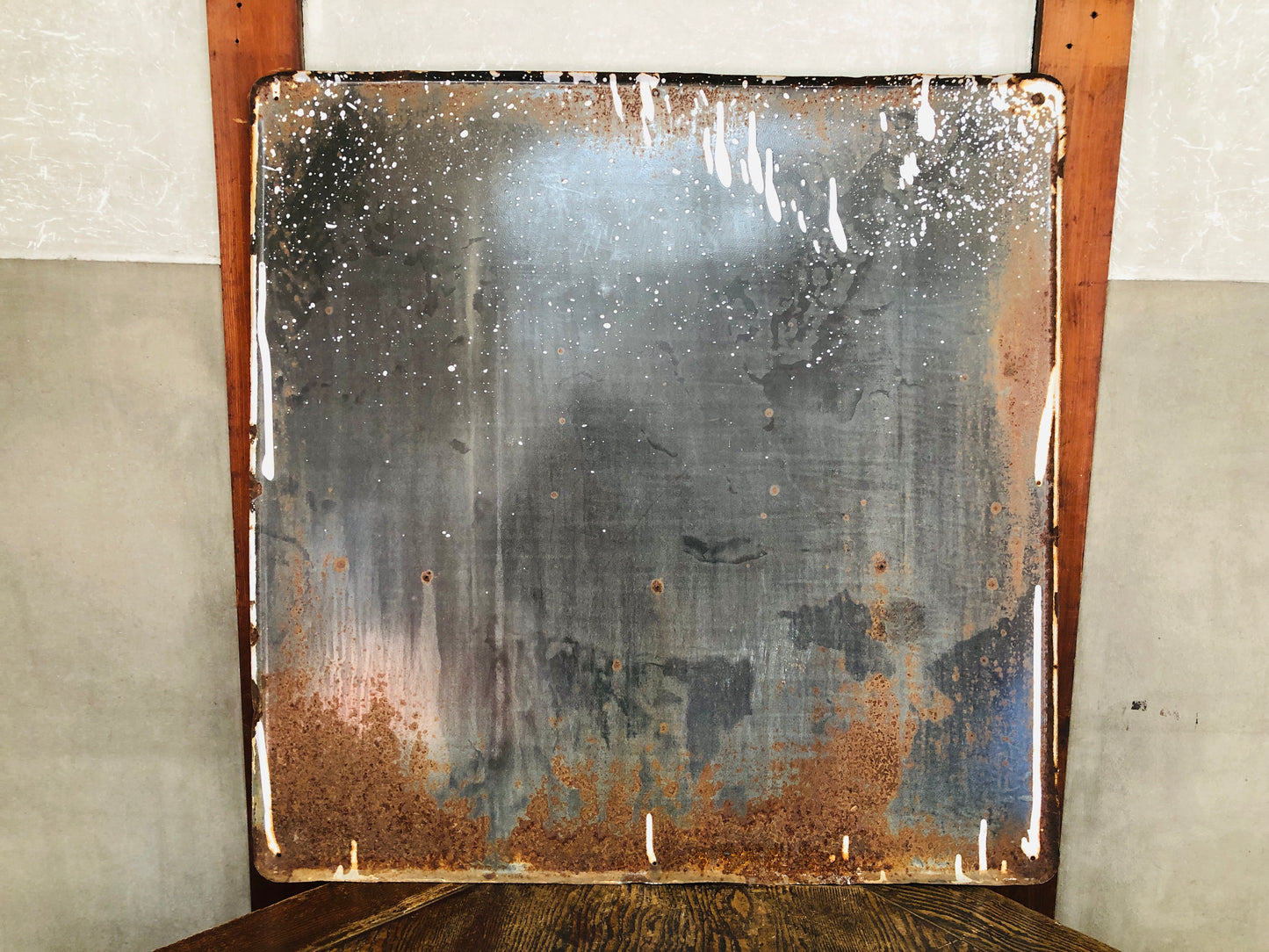 Y5071 SIGNBOARD Enamel large sign Sawa no Tsuru one-sided Japan antique decor