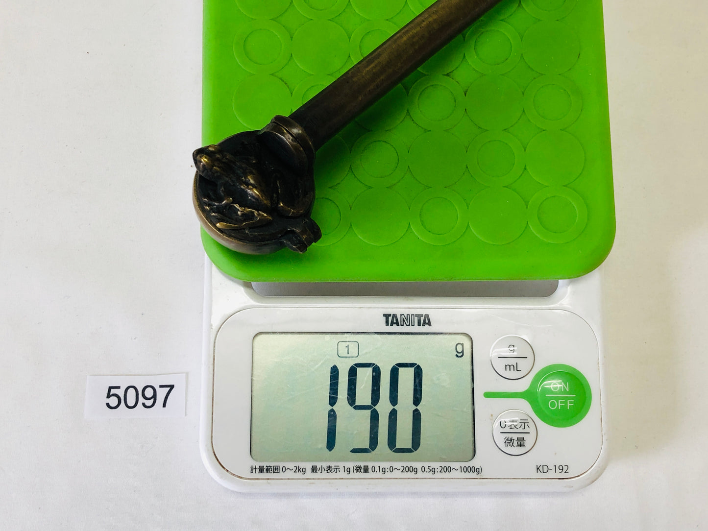 Y5097 YATATE copper stationery frog Japan Brush Inkwell Holder antique shuji