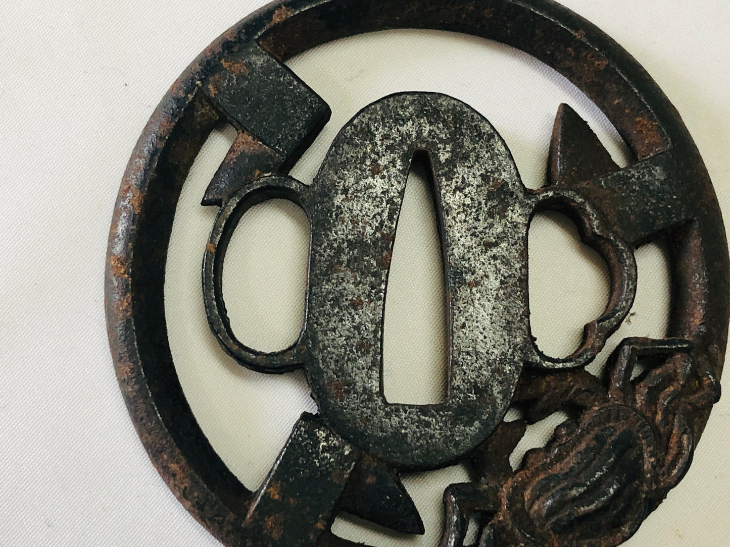 Y5102 TSUBA Iron sword guard crab Japan samurai katana antique koshirae edo