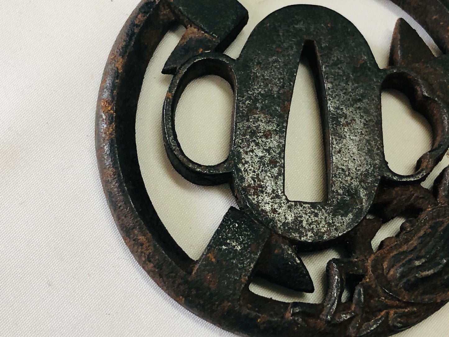 Y5102 TSUBA Iron sword guard crab Japan samurai katana antique koshirae edo