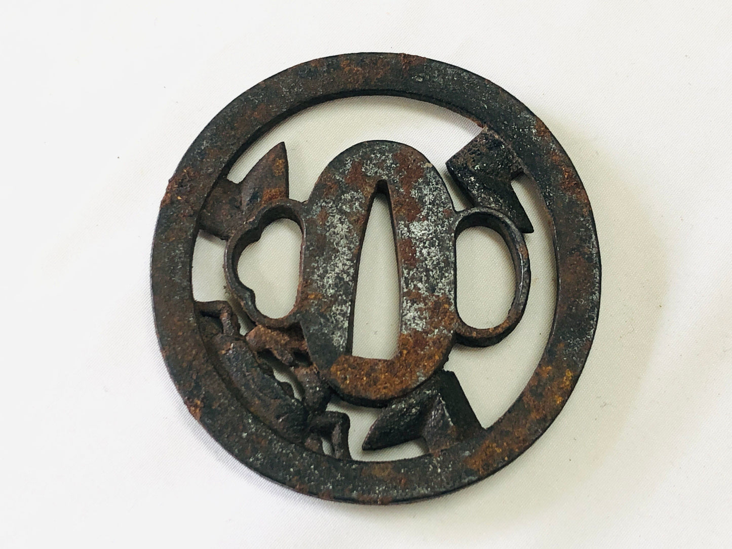 Y5102 TSUBA Iron sword guard crab Japan samurai katana antique koshirae edo