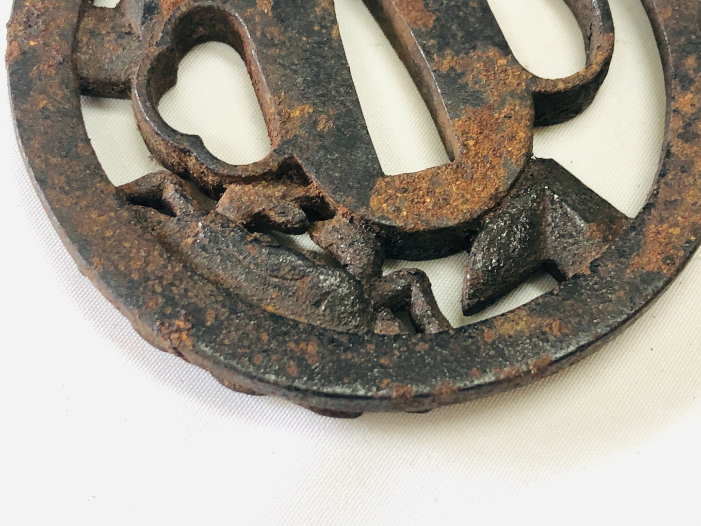 Y5102 TSUBA Iron sword guard crab Japan samurai katana antique koshirae edo