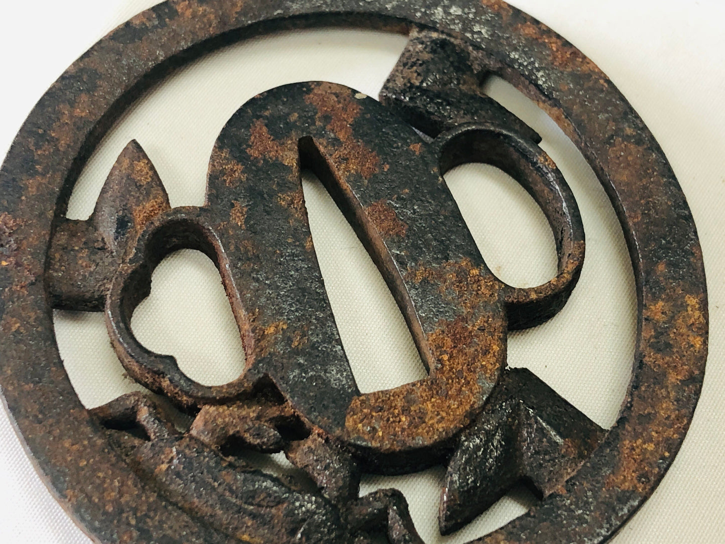 Y5102 TSUBA Iron sword guard crab Japan samurai katana antique koshirae edo