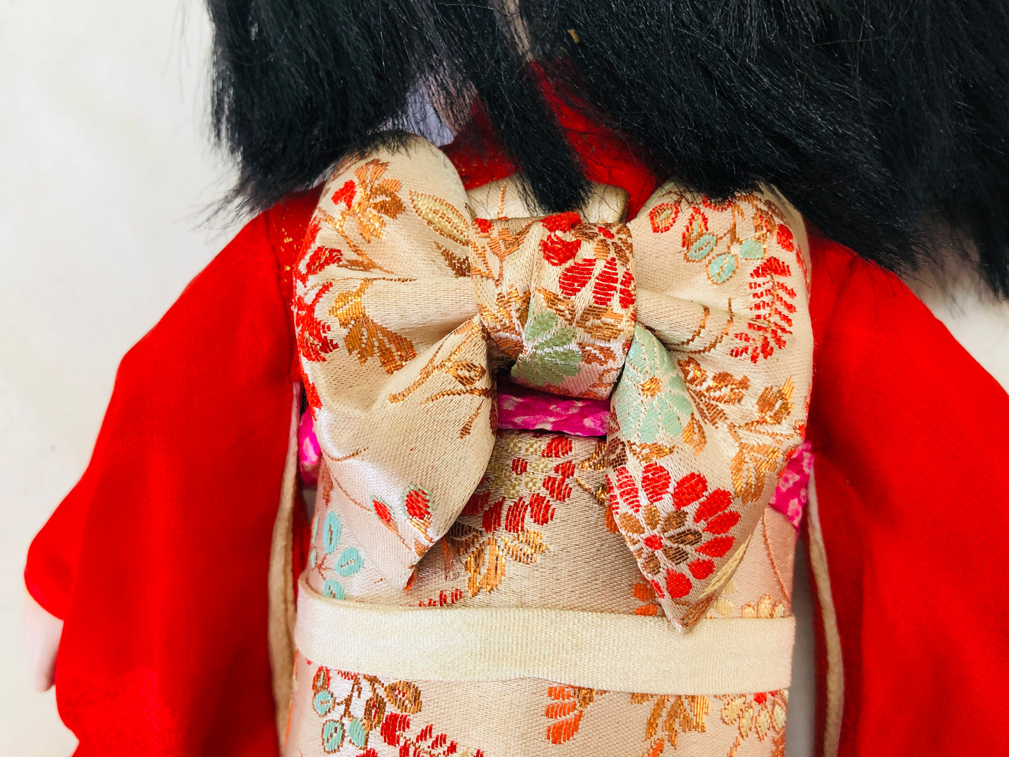 Y5153 NINGYO Ichimatsu Doll red Kimono girl toy Japan vintage antique figure