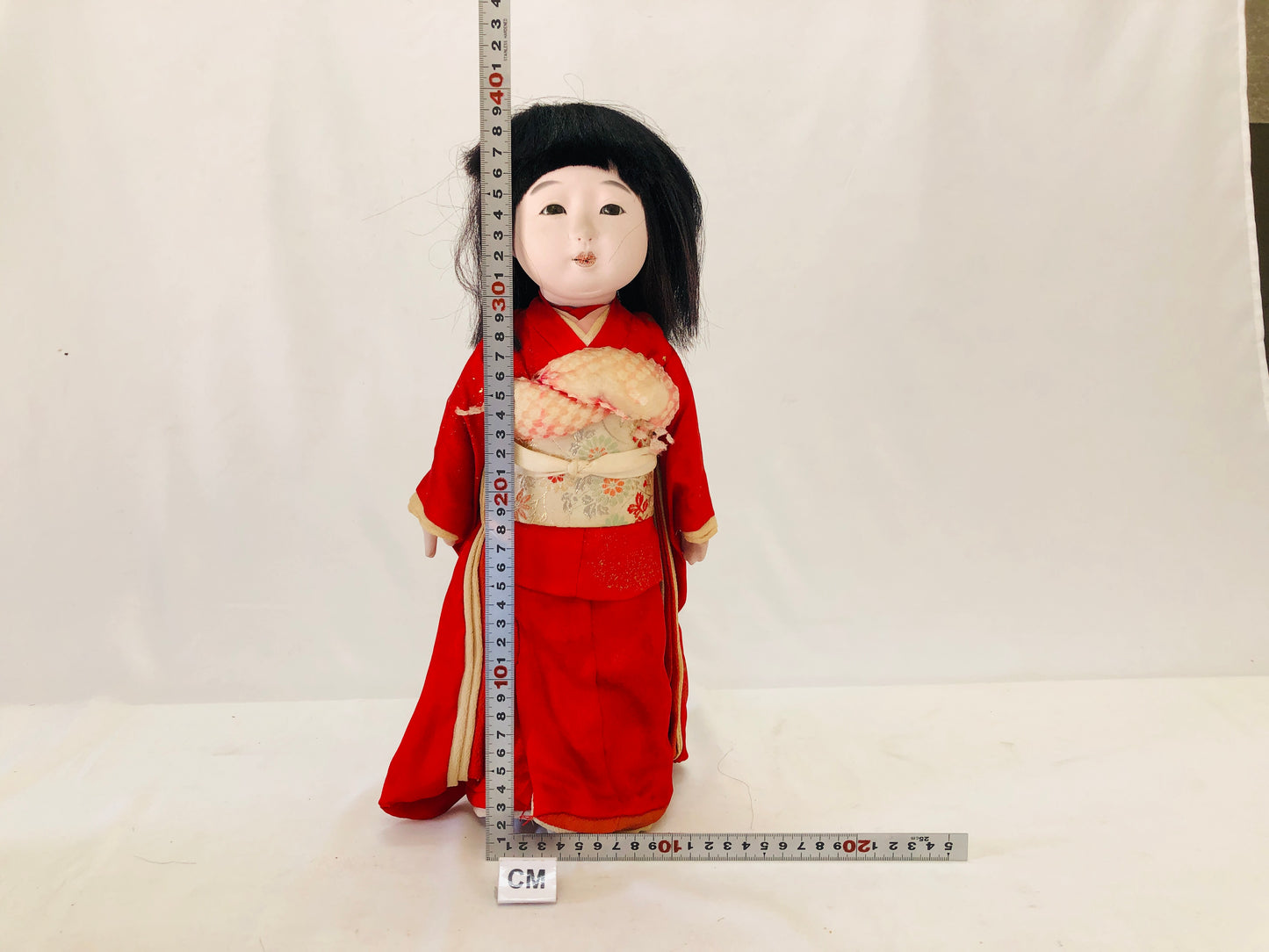 Y5153 NINGYO Ichimatsu Doll red Kimono girl toy Japan vintage antique figure