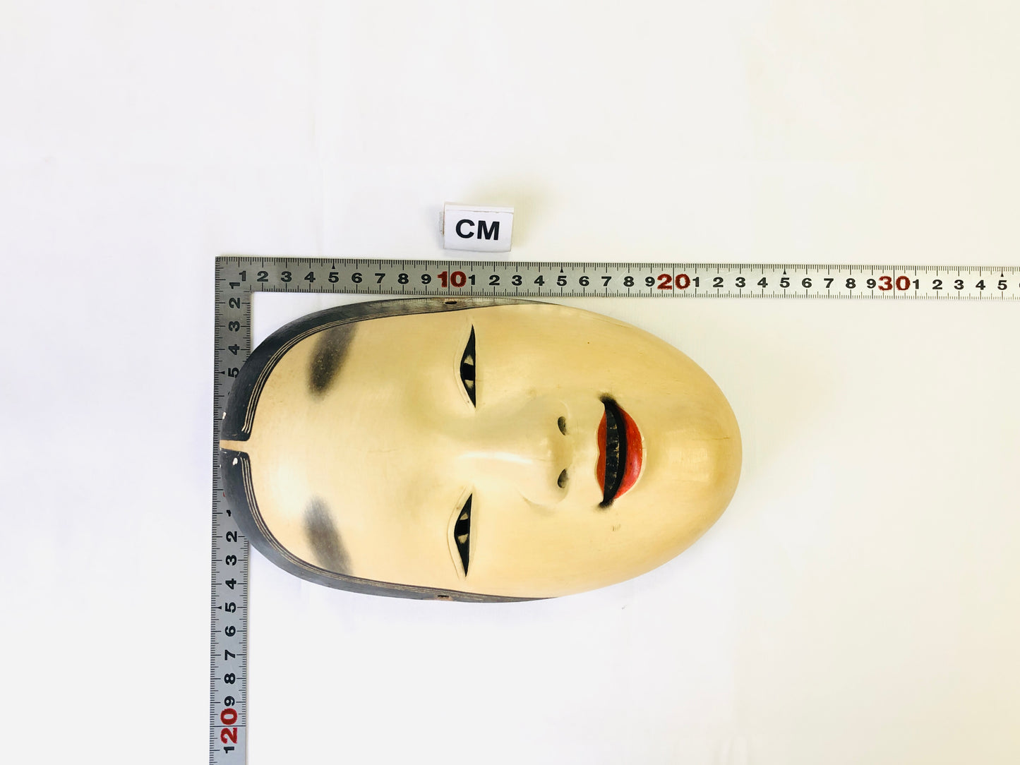 Y5181 NOH MASK wood carving ko-omote young girl Japan antique omen dance drama