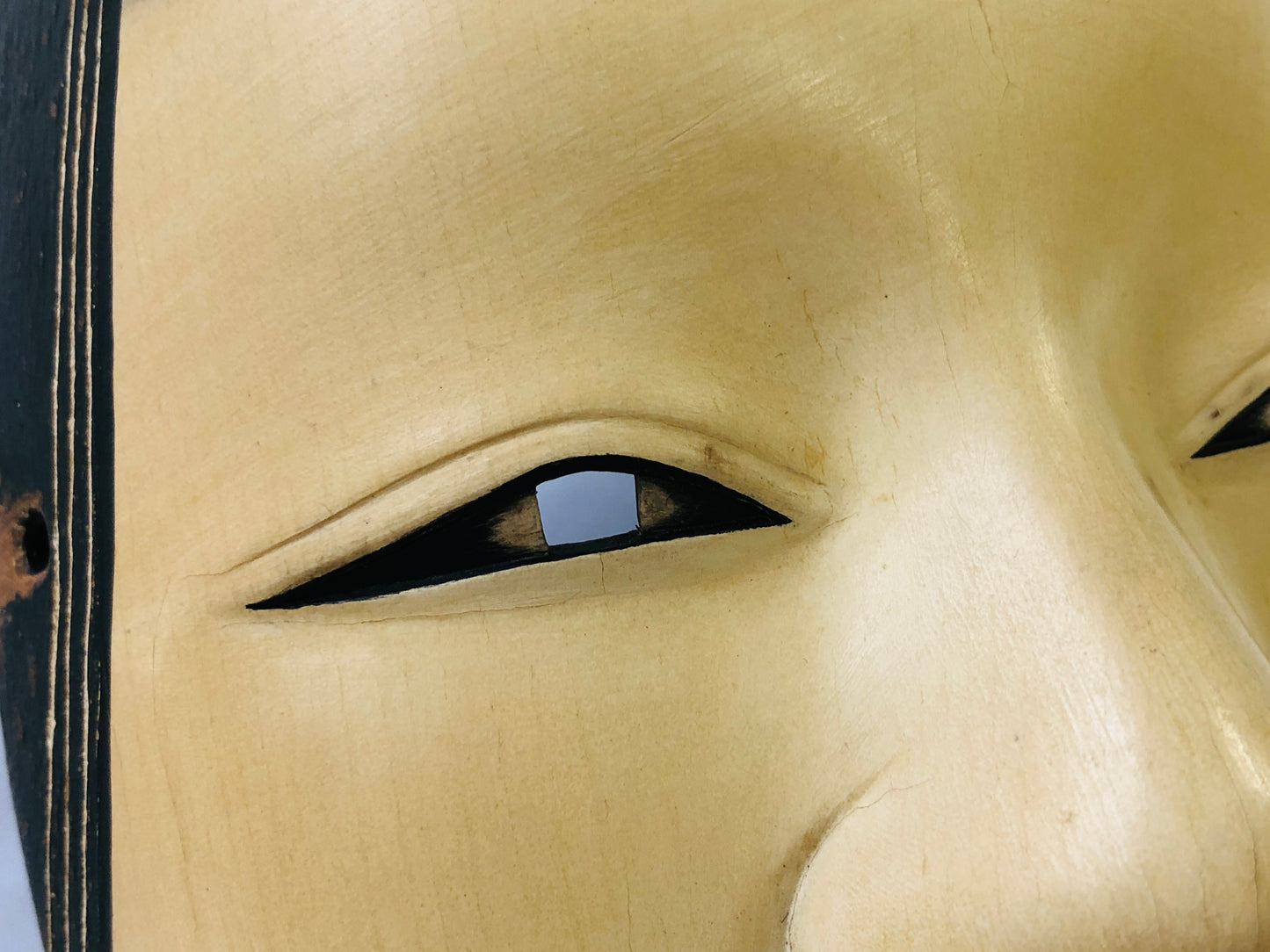 Y5181 NOH MASK wood carving ko-omote young girl Japan antique omen dance drama