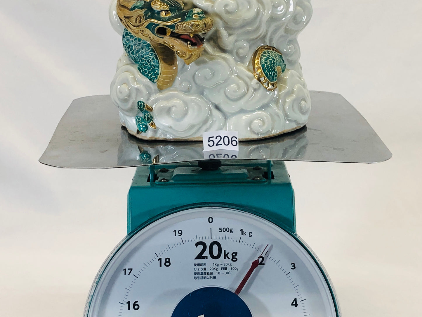 Y5206 STATUE Kutani-ware Kannon figure figurine Dragon Japan vintage antique