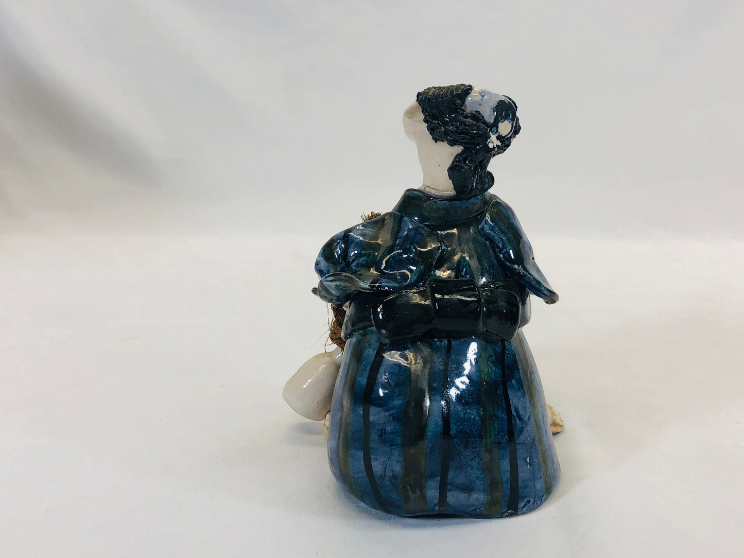 Y5207 STATUE pottery Man with topknot figure figurine Japan vintage antique