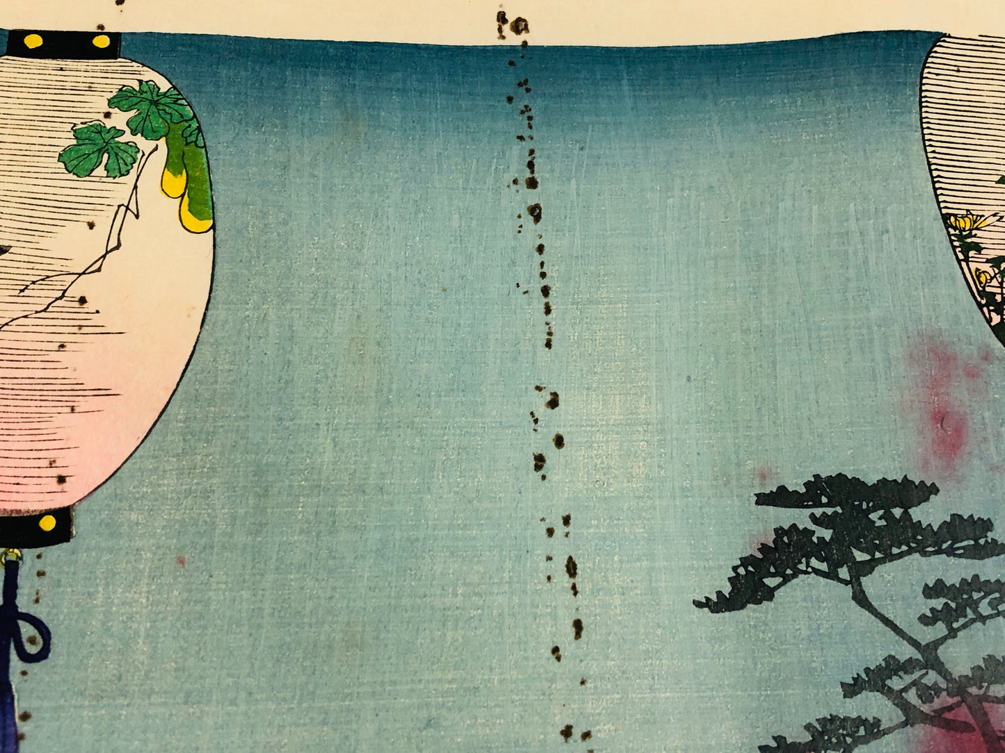 Y5227 WOODBLOCK PRINT Chikanobu triptych Music Autumn Night Japan Ukiyoe art