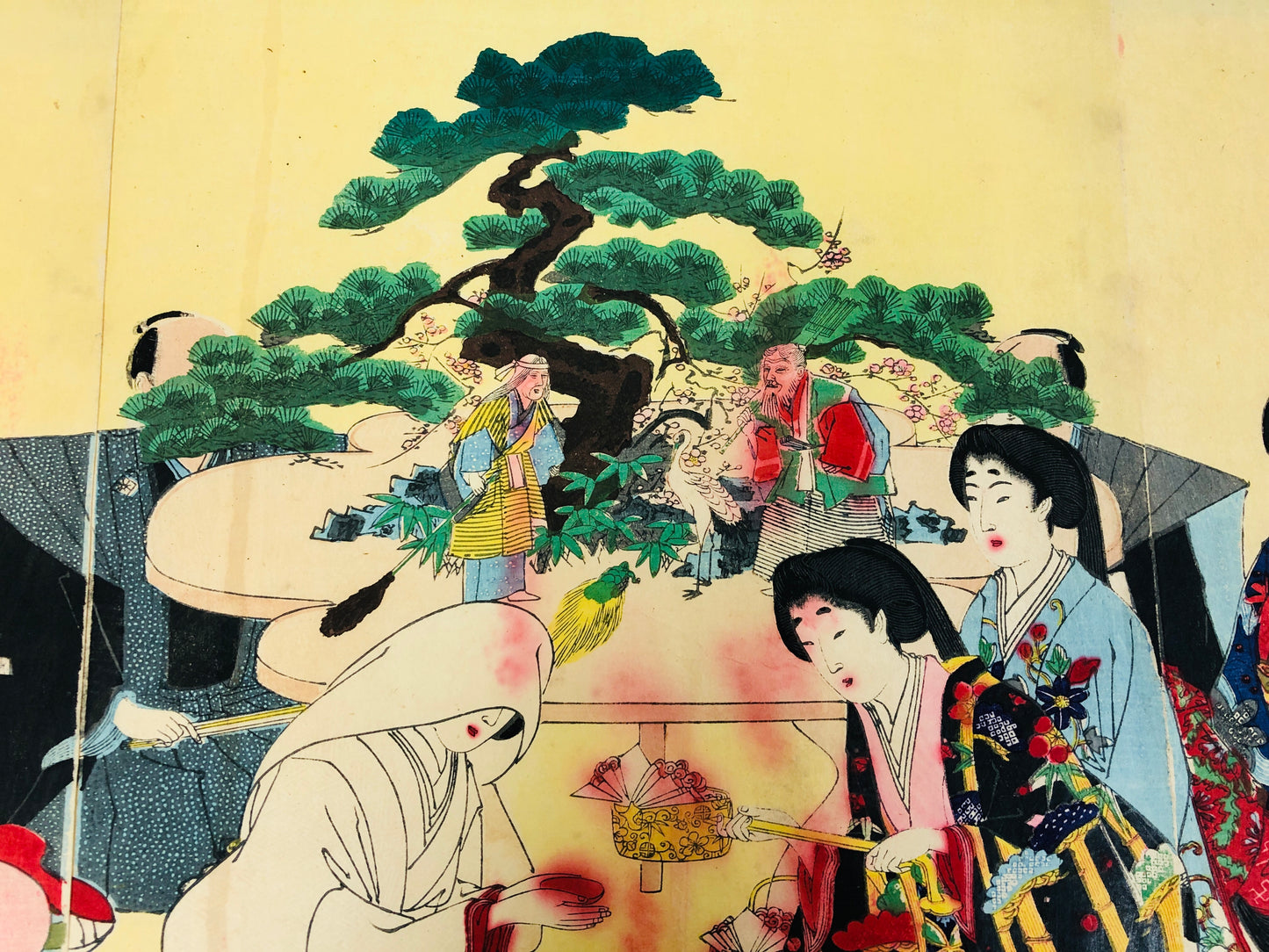 Y5229 WOODBLOCK PRINT Chikanobu Women's etiquette triptych Japan Ukiyoe antique
