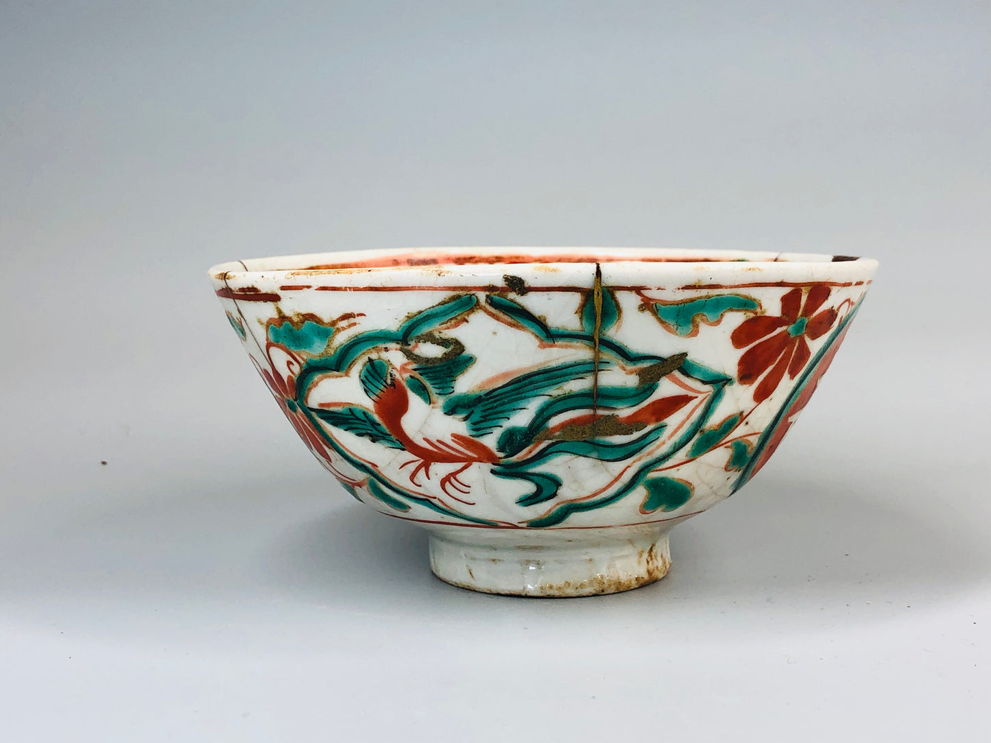 Y5243 CHAWAN Gosuakae kintsugi Japan antique tea ceremony pottery bowl vintage