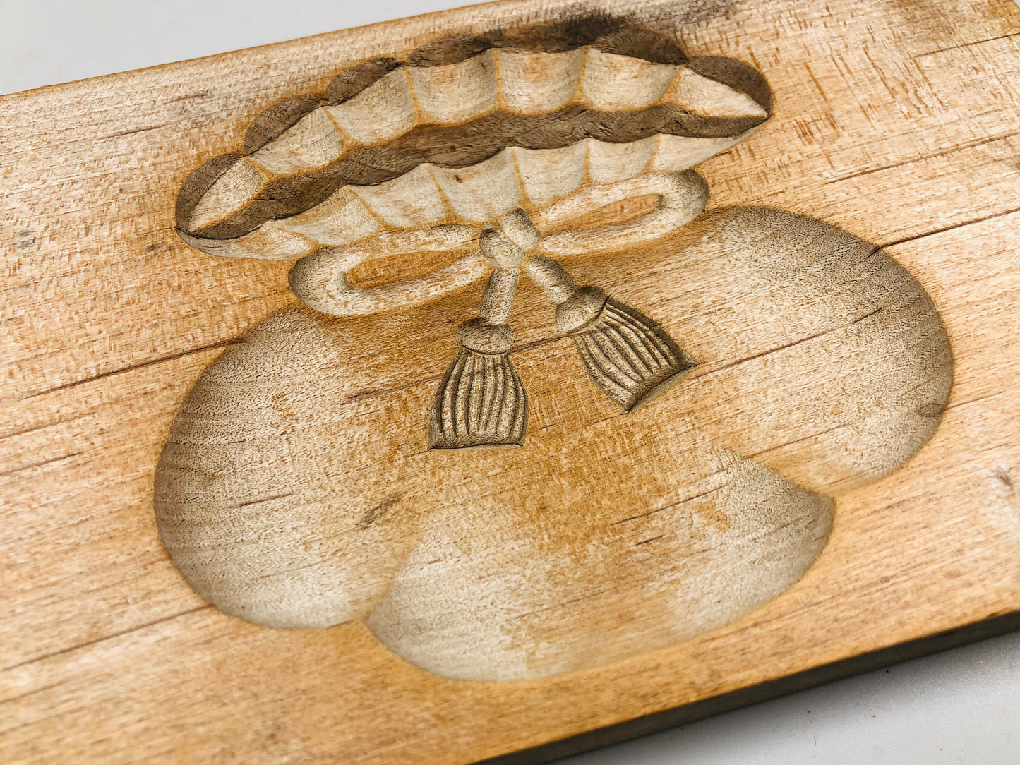 Y5255 KASHIGATA Drawstring bag Japan antique Wooden Pastry Mold wagashi