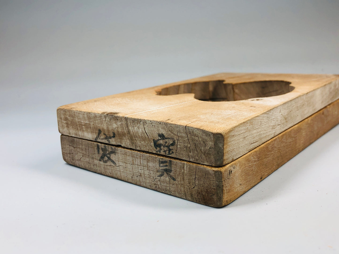 Y5255 KASHIGATA Drawstring bag Japan antique Wooden Pastry Mold wagashi