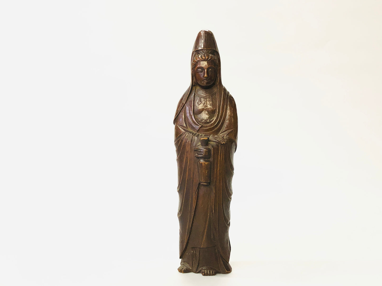 Y5269 STATUE wood carving Buddha figure figurine Japan vintage antique interior