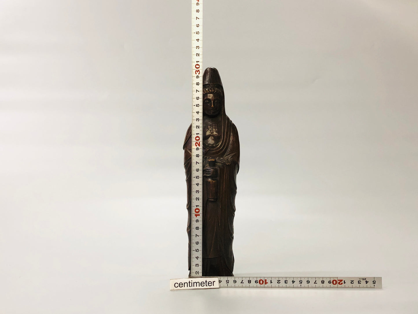 Y5269 STATUE wood carving Buddha figure figurine Japan vintage antique interior