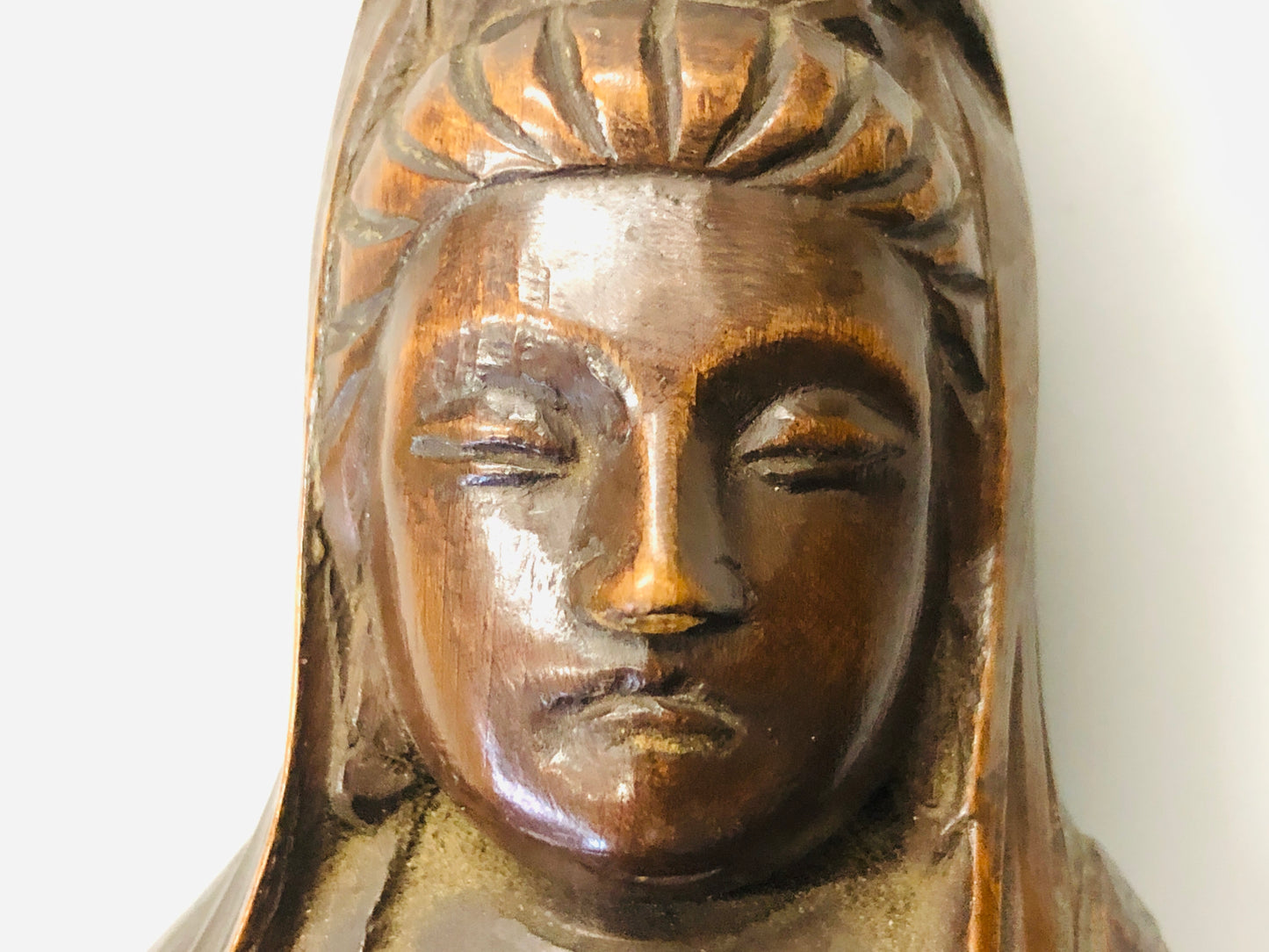 Y5269 STATUE wood carving Buddha figure figurine Japan vintage antique interior