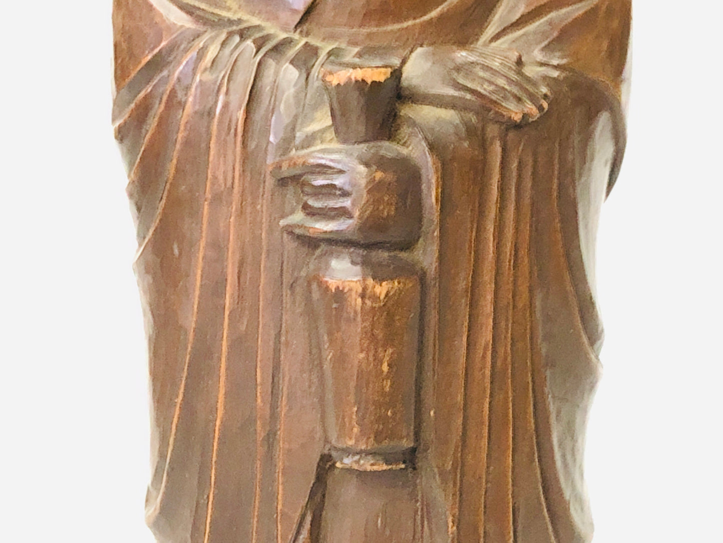 Y5269 STATUE wood carving Buddha figure figurine Japan vintage antique interior