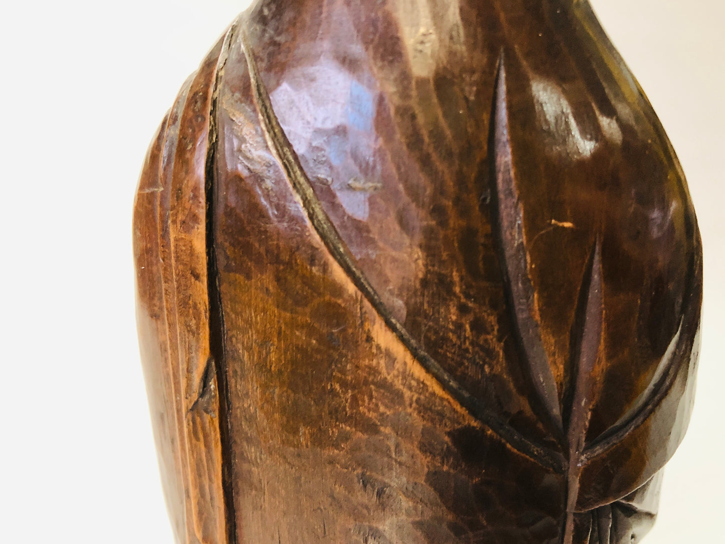Y5269 STATUE wood carving Buddha figure figurine Japan vintage antique interior